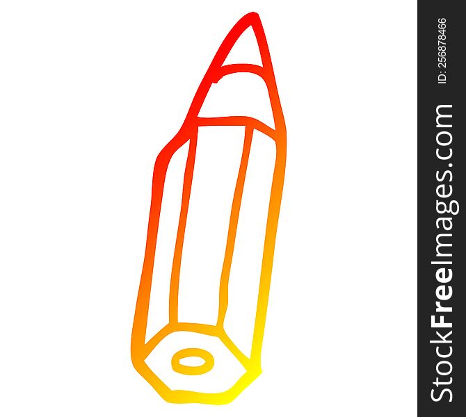 warm gradient line drawing of a cartoon coloring pencil