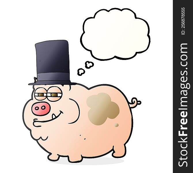 Thought Bubble Cartoon Rich Pig
