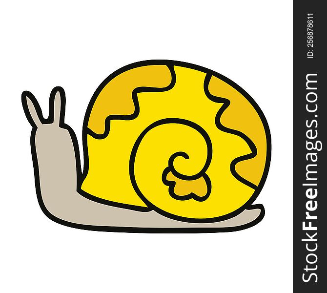 Quirky Hand Drawn Cartoon Snail