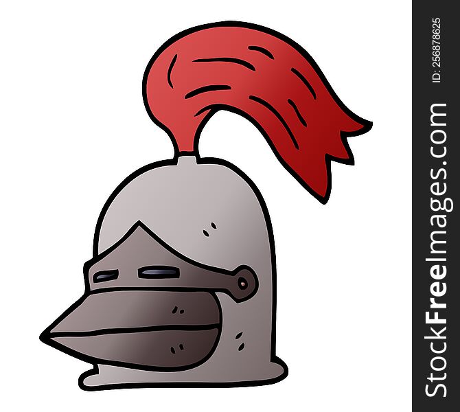 Cartoon Doodle Knight Helmet