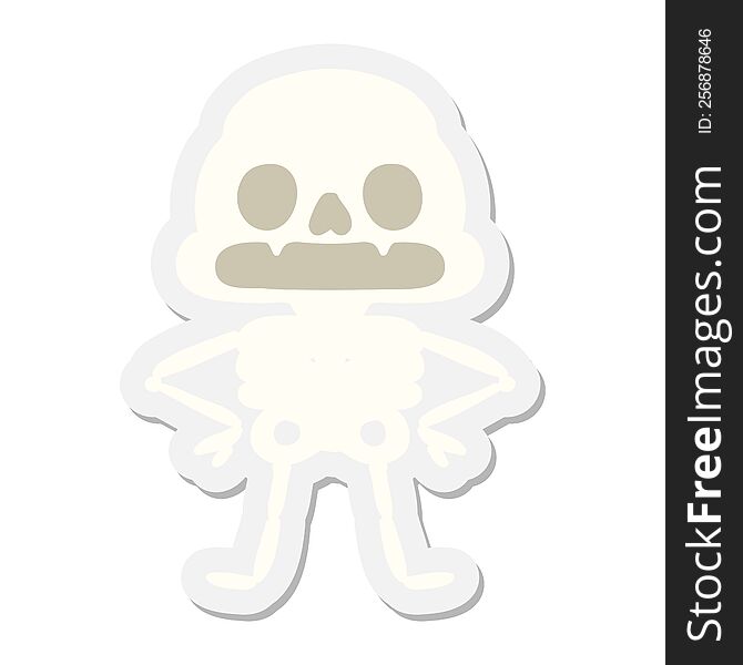 confident spooky skeleton sticker