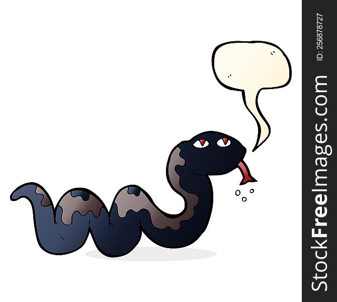 Cartoon Snake With Speech Bubble