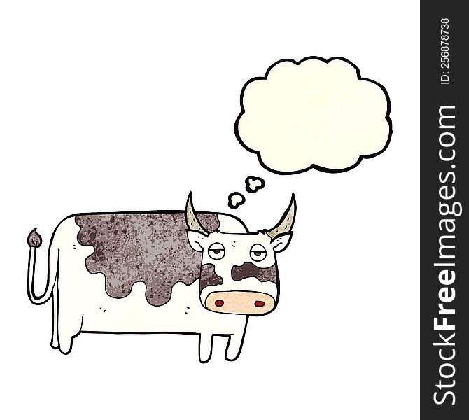 Cartoon Cow With Thought Bubble