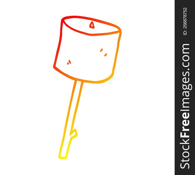 warm gradient line drawing cartoon toasted marshmallow