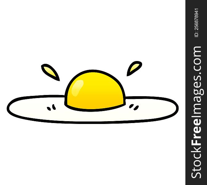 gradient shaded quirky cartoon fried egg. gradient shaded quirky cartoon fried egg