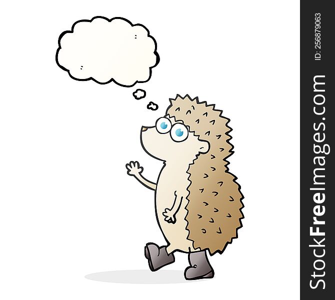 Cute Thought Bubble Cartoon Hedgehog