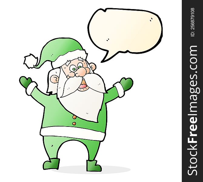Cartoon Santa Claus With Speech Bubble