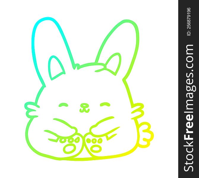 Cold Gradient Line Drawing Cute Bunny Rabbit