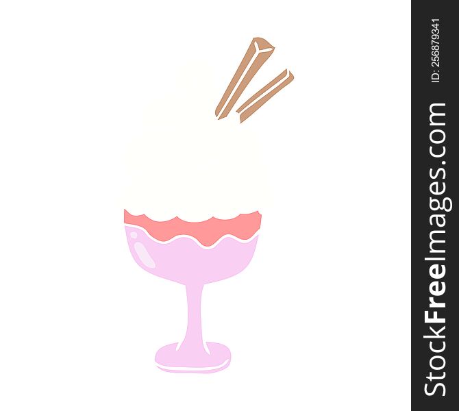 flat color style cartoon ice cream dessert