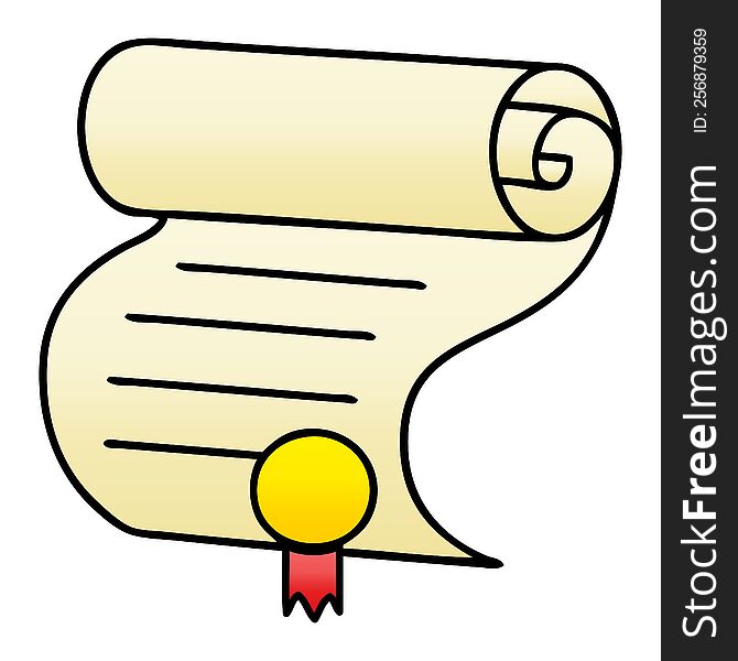 gradient shaded cartoon of a important document