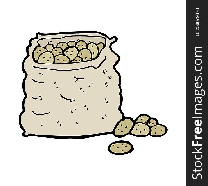 Cartoon Sack Of Potatoes