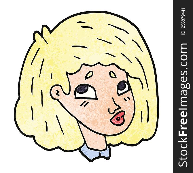 cartoon doodle face of a girl