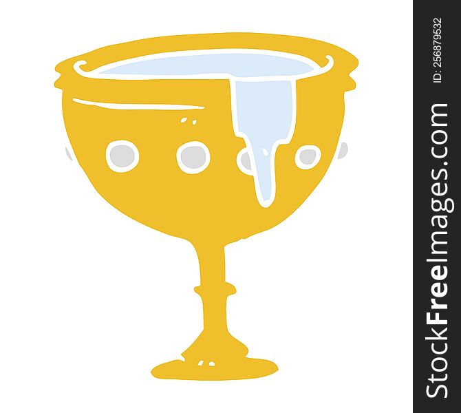 Flat Color Illustration Of A Cartoon Medieval Cup
