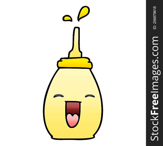 gradient shaded quirky cartoon happy mustard bottle. gradient shaded quirky cartoon happy mustard bottle