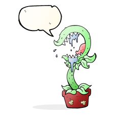 Speech Bubble Cartoon Carnivorous Plant Royalty Free Stock Photos
