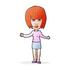 Free Cartoon Woman Shrugging Shoulders Stock Photo - 256881890