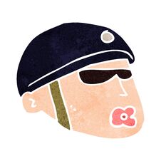 Cartoon Policeman Head Stock Images