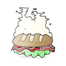 Cartoon Huge Sandwich Royalty Free Stock Photo