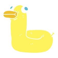 Flat Color Illustration Cartoon Yellow Ring Duck Stock Photo