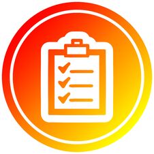 Check List Circular In Hot Gradient Spectrum Royalty Free Stock Images