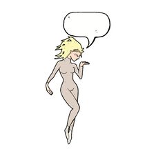 Free Cartoon Future Space Woman With Speech Bubble Royalty Free Stock Image - 256886916