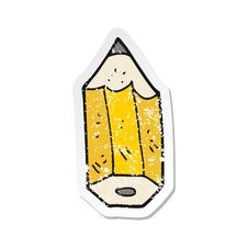 Free Retro Distressed Sticker Of A Cartoon Pencil Stub Royalty Free Stock Image - 256888726