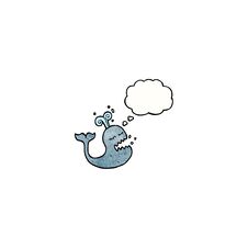 Cartoon Whale With Thought Bubble Stock Photo