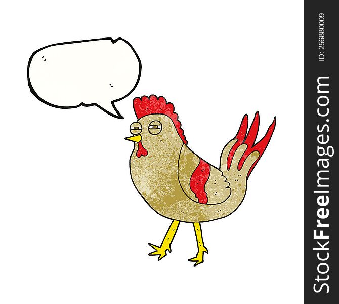 Speech Bubble Textured Cartoon Chicken