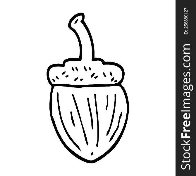 line drawing cartoon acorn