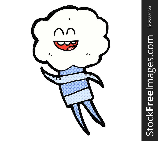 freehand drawn cartoon cute cloud head creature