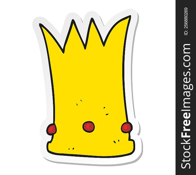sticker of a cartoon tall crown