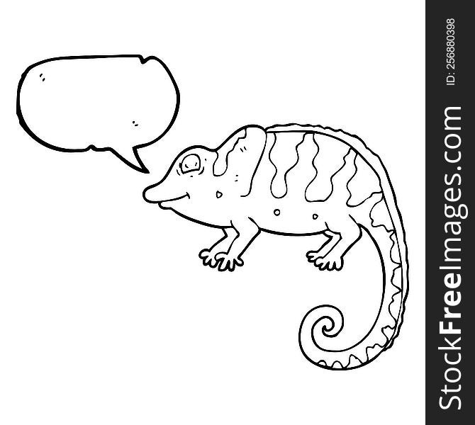 Speech Bubble Cartoon Chameleon