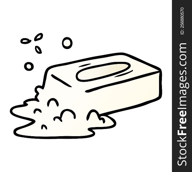 hand drawn gradient cartoon doodle of a bubbled soap
