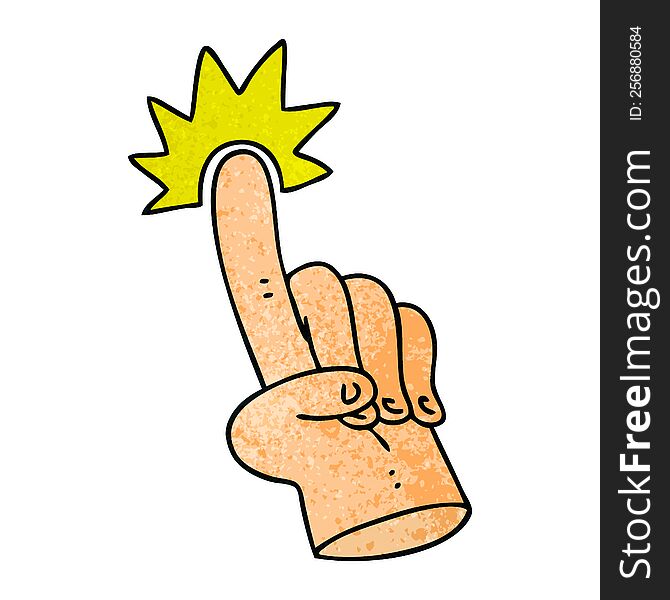 Pointing Finger Quirky Hand Drawn Cartoon