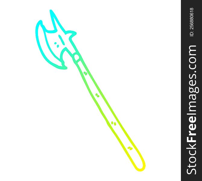 cold gradient line drawing cartoon medieval weapon