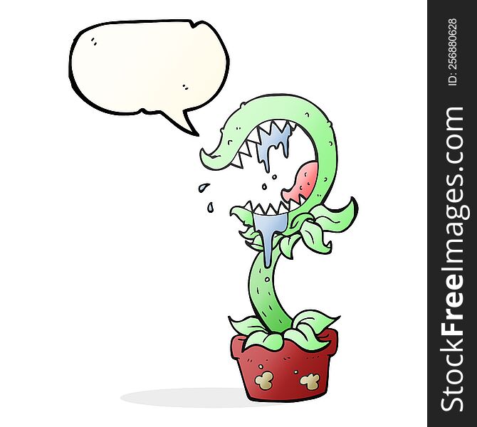 Speech Bubble Cartoon Carnivorous Plant