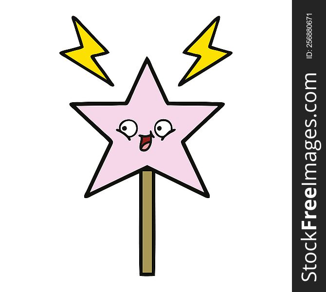 cute cartoon of a magic wand. cute cartoon of a magic wand
