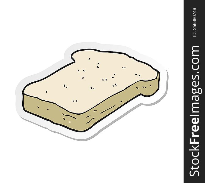 sticker of a cartoon bread slice