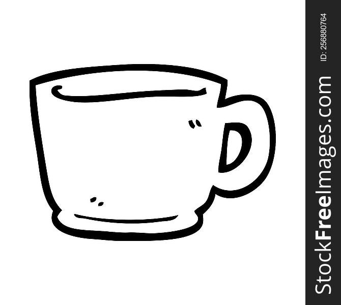 line drawing cartoon tea cup