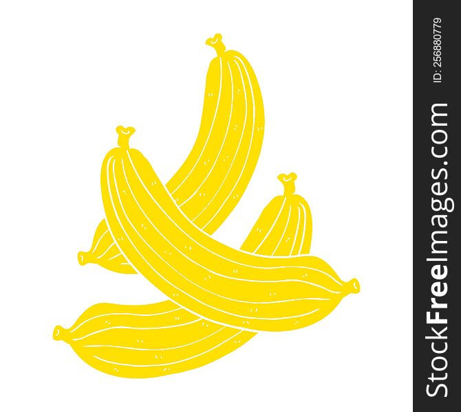 flat color illustration of a cartoon bananas