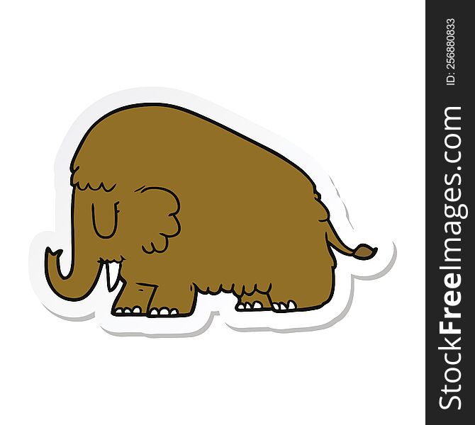 sticker of a cartoon mammoth