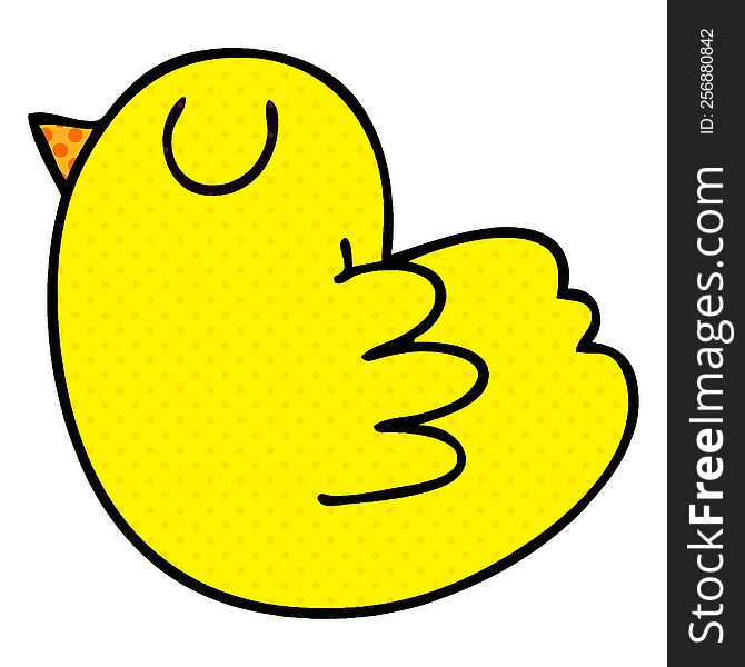 Quirky Comic Book Style Cartoon Yellow Bird