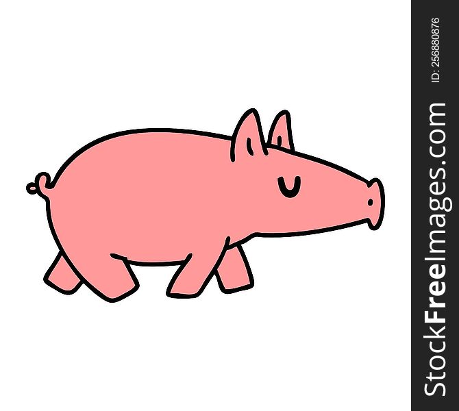 cartoon of a long snouted pig. cartoon of a long snouted pig