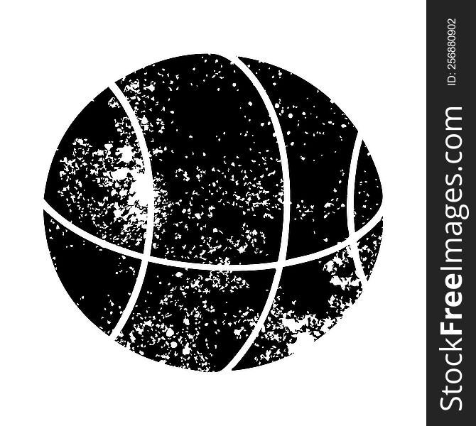 distressed symbol of a basket ball