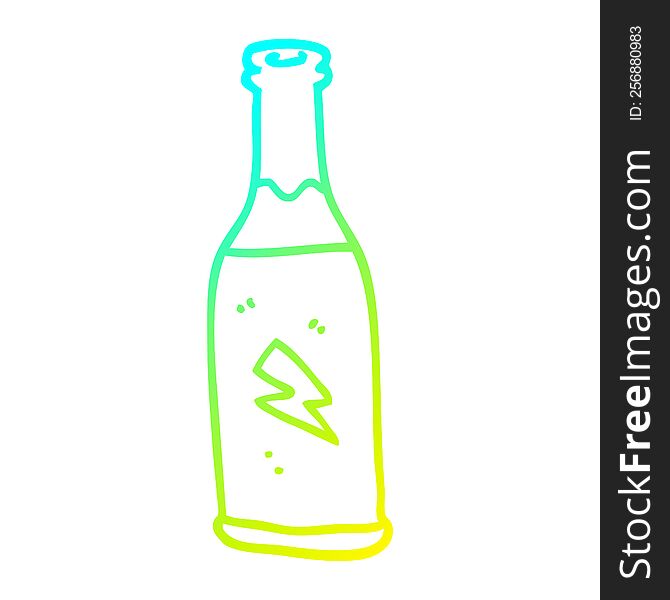 cold gradient line drawing of a cartoon cheap drink