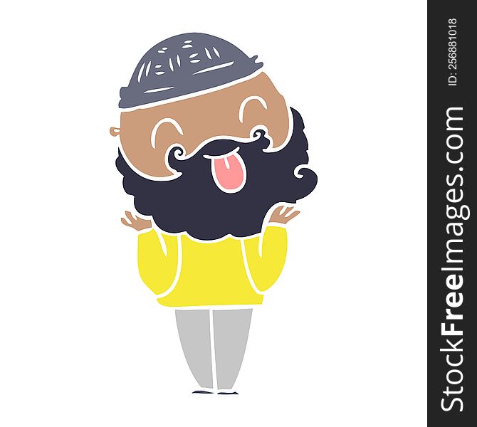 man with beard sticking out tongue