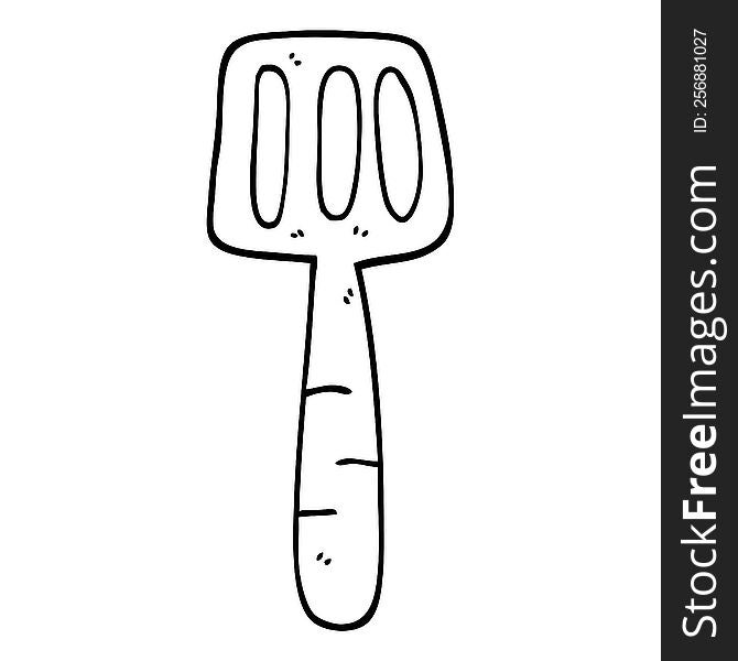 line drawing cartoon food spatula