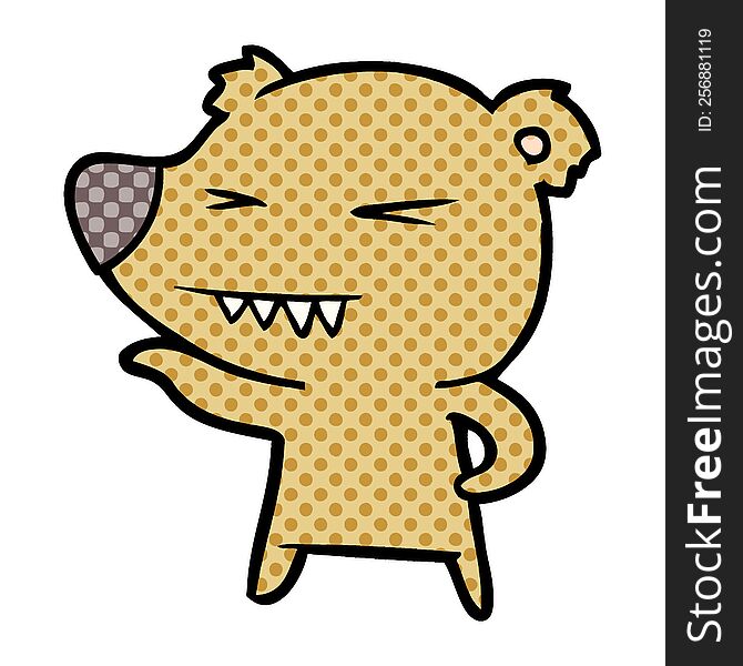 angry bear cartoon. angry bear cartoon