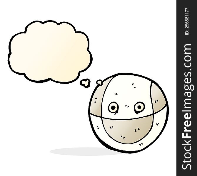 cartoon ball with thought bubble