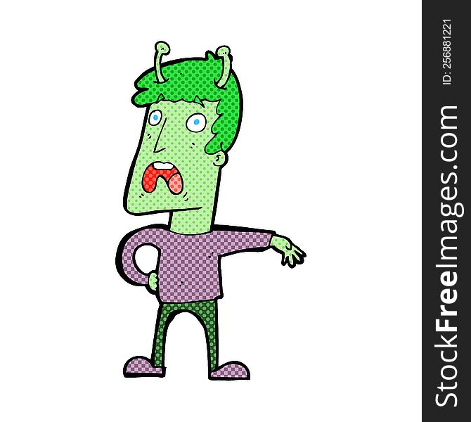 cartoon unhappy alien